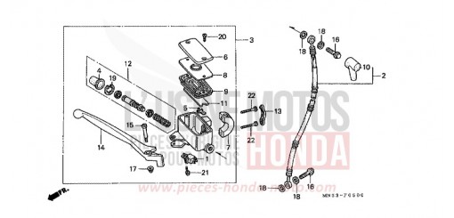 FR. BRAKE MASTER CYLINDER GL1500J de 1988